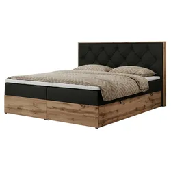 Boxbett mit Bettkasten  ¦ schwarz ¦ Maße (cm): B: 188 H: 115