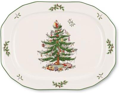 "Spode Christmas Tree Sculpted Oval Platter - 14"" L x 11"" W"