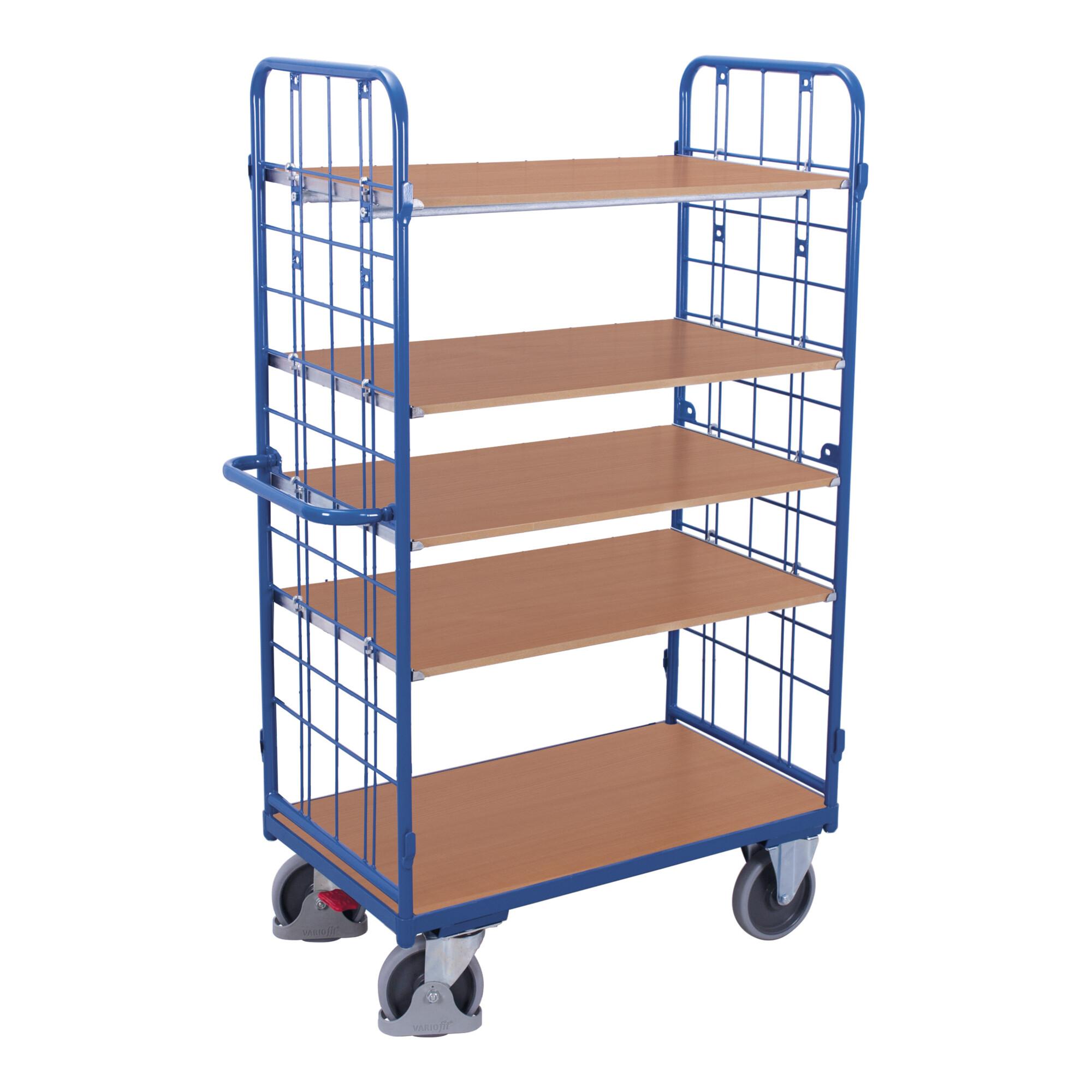 VARIOfit Etagenwagen hoch 1.000 x 700 mm 5 Böden 2 Wände (sw-700.217)