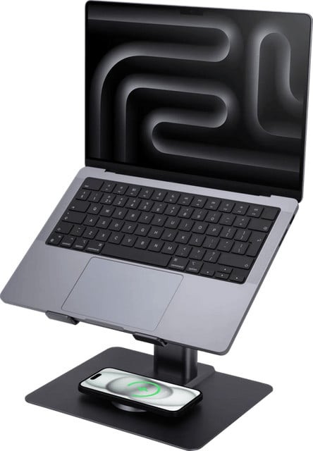BlueBuilt Verstelbare Laptopstandaard met Draadloze Oplader voor 10 - 17 Inch