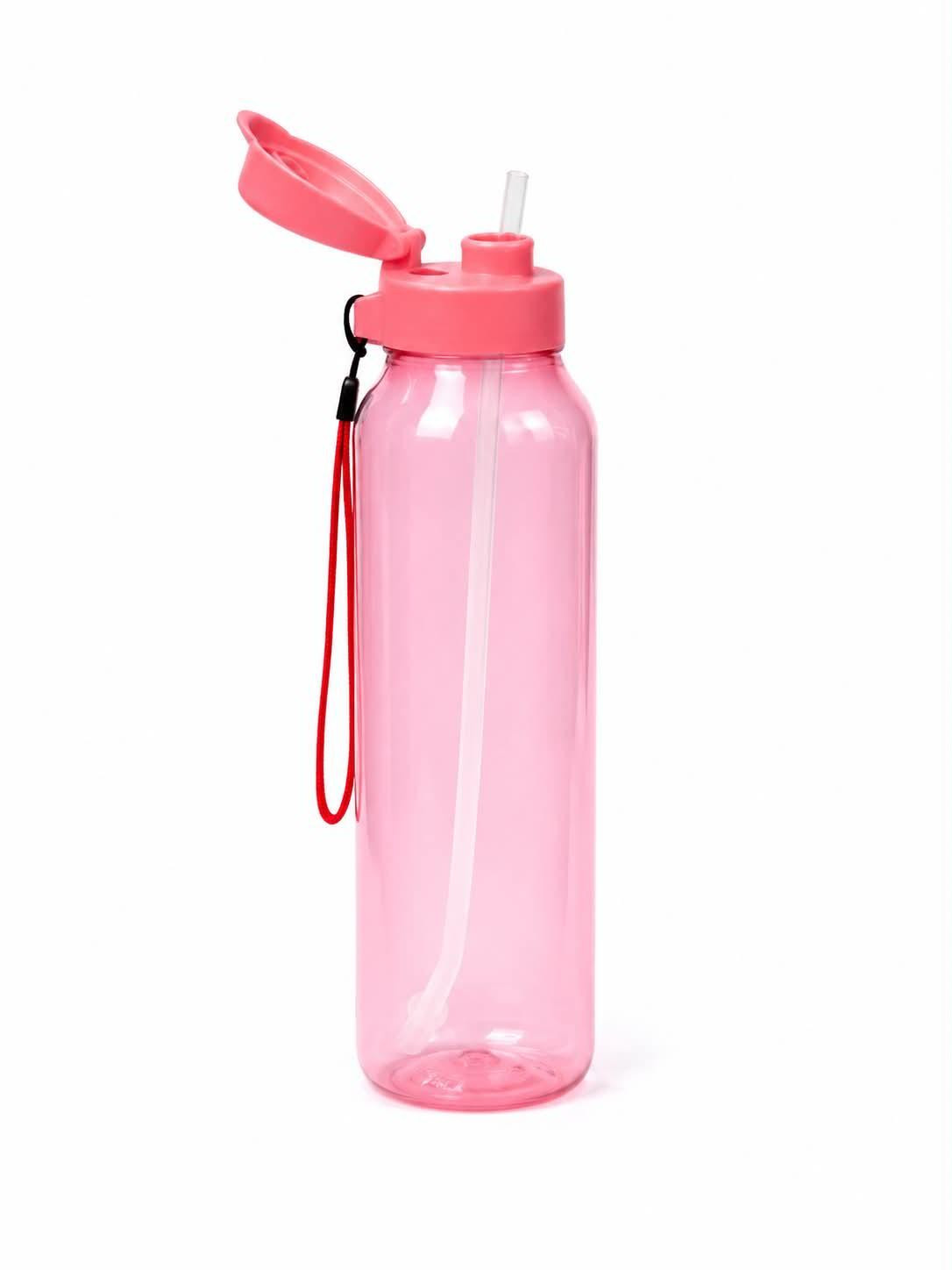 Tupperware AQUAVIBE waterfles met rietje, 1,2 liter, roze