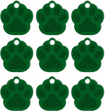 Inspire Curations PawGuard Personalized Pet ID Tags For Dogs & Cats green 27x28x1 Mm