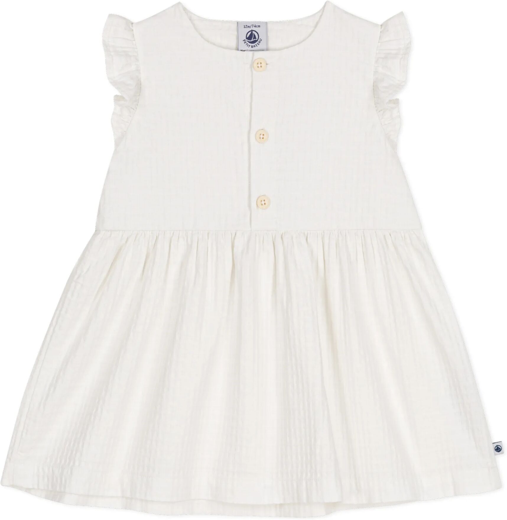 Petit Bateau Robe Merveille Ecru 12 mois