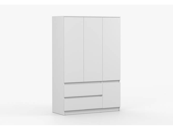 Drehtürenschrank SOLO 4D2S 120 cm Weiß Weiß