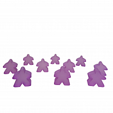Hans im Glück Carcassonne - Meeple - 10er-Set im Stoffbeutel - FROZEN Lila 293435
