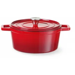 HENDI Emaillierter Gusseisentopf, 3,7L, Rot, 317x240x(H)105mm