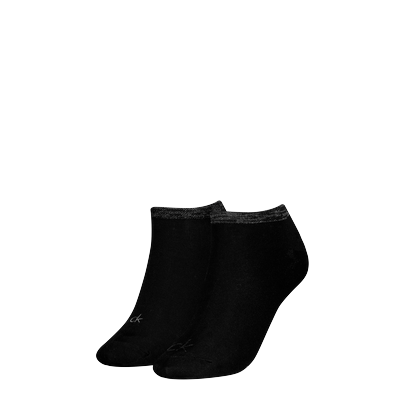 Sneakersocken CALVIN KLEIN JEANS "CK WOMEN SNEAKER 2P SHINY LOGO", Damen, Gr. 39-42, Sockengröße, schwarz, Materialmix, normal, Socken Sneakersocken, glänzendee Calvin Klein-Logo, komfortabler Gummibund