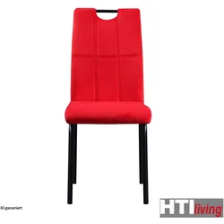 HTI-Living, Stühle, Esszimmerstuhl Denton Samt Rot 4er-Set