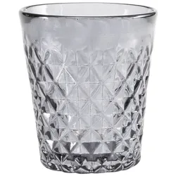 Zafferano Balloton Serie Trinkgläser aus mundgeblasenem Glas, graue Farbe, handgefertigte Reliefstruktur, 6-teiliges Set, Fassungsvermögen 35 cl