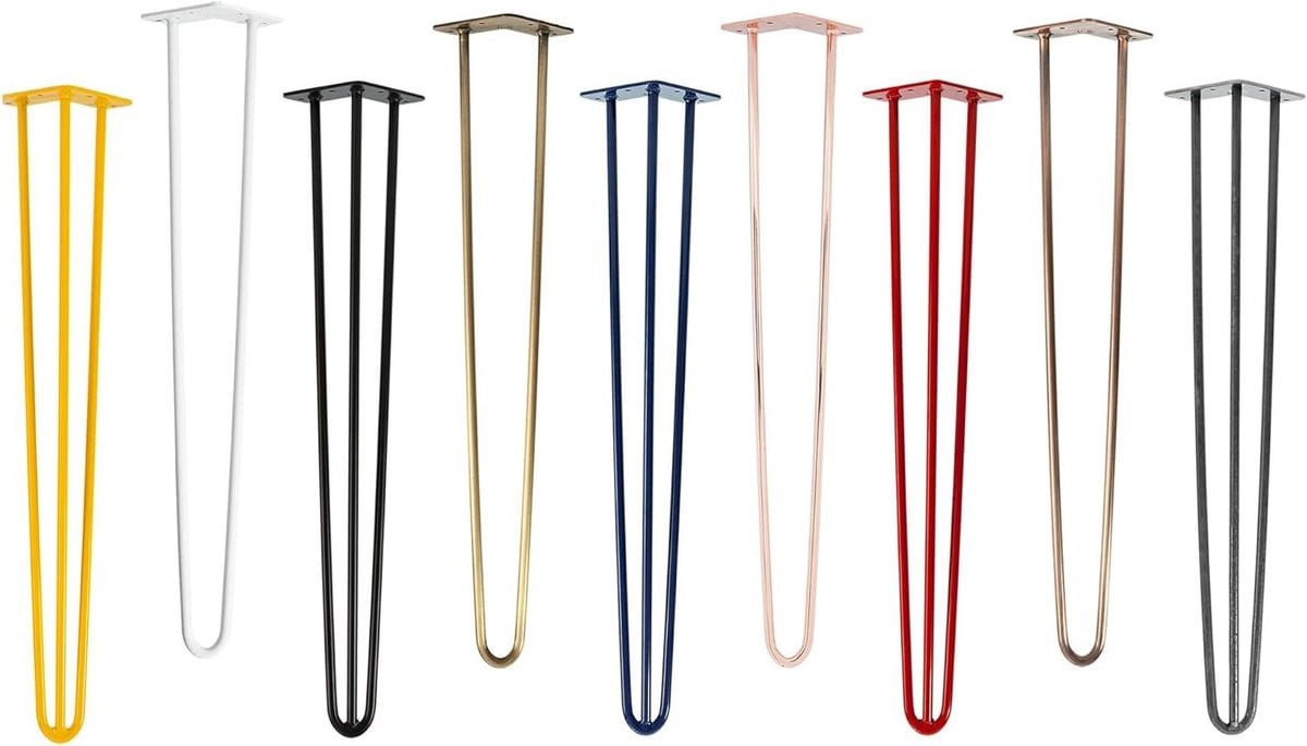 Zwarte gepoedercoate stalen tafelpoten voor het maken van meubels, Hoogte: 40 cm