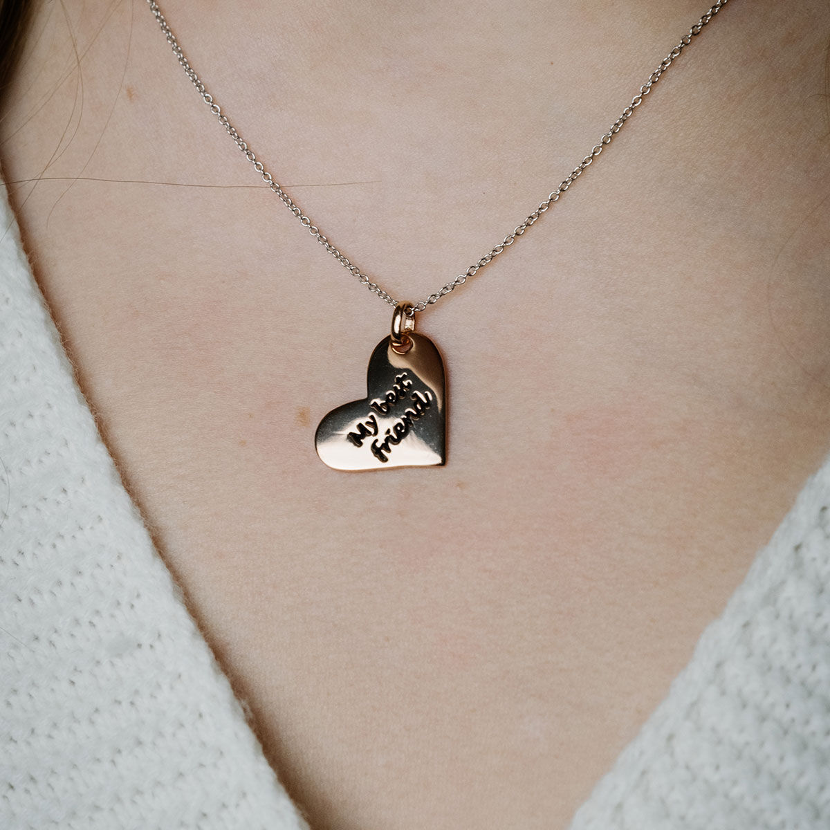 Lykken Best friend silverhalsband hjärta