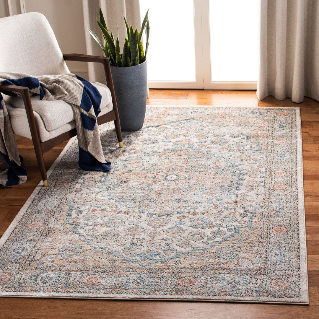Bloomsbury Market Matsuda Oriental Area Rug Gray Rectangle 155 x 229 cm
