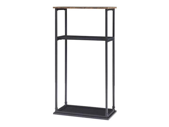 [en.casa] Kaminholzregal Turku, Schwarz, Metall, 60x112x30 cm, Kleinmöbel, Kamine & Zubehör