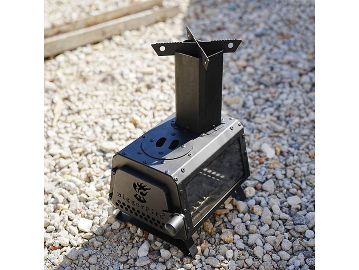 Réchaud de camping portable et pliable à bois, réchaud de camping sans fumée à bois