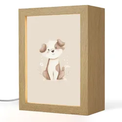 NACHTTISCHLAMPE Hund - Gefleckt - Braun 15x20 cm