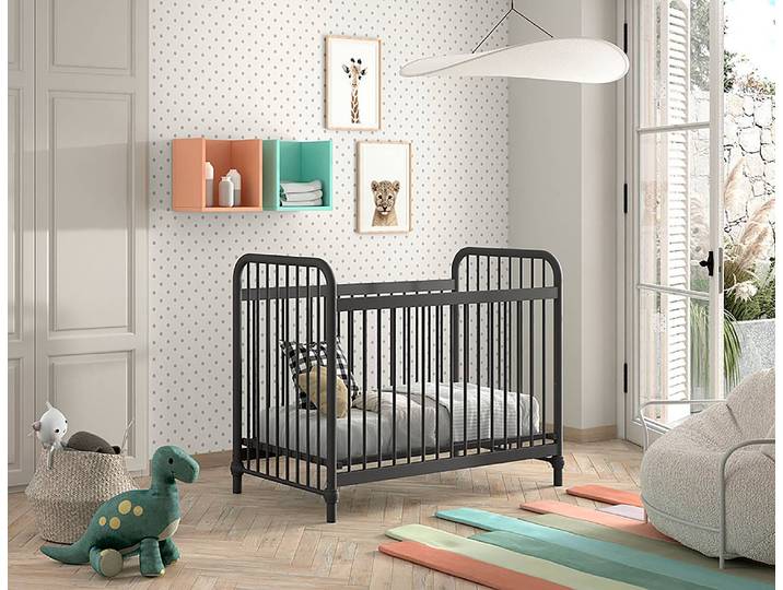 Babybett 60 x 120cm Schwarz/Schwarz