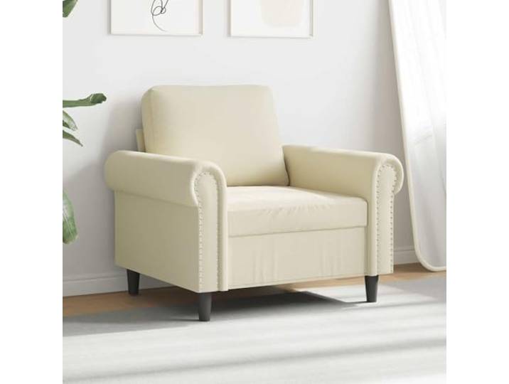 KTHLBRH Sessel Creme 60 cm aus Kunstleder Gestell aus Metall, Polsterung aus Schaumstoff, Tragkraft 110 kg, modernes Design