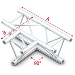 Milos Pro-30 Triangle P Truss - T-Cross horizontal - 3-way - apex down - 71 cm ATB36 - 90° corner - P
