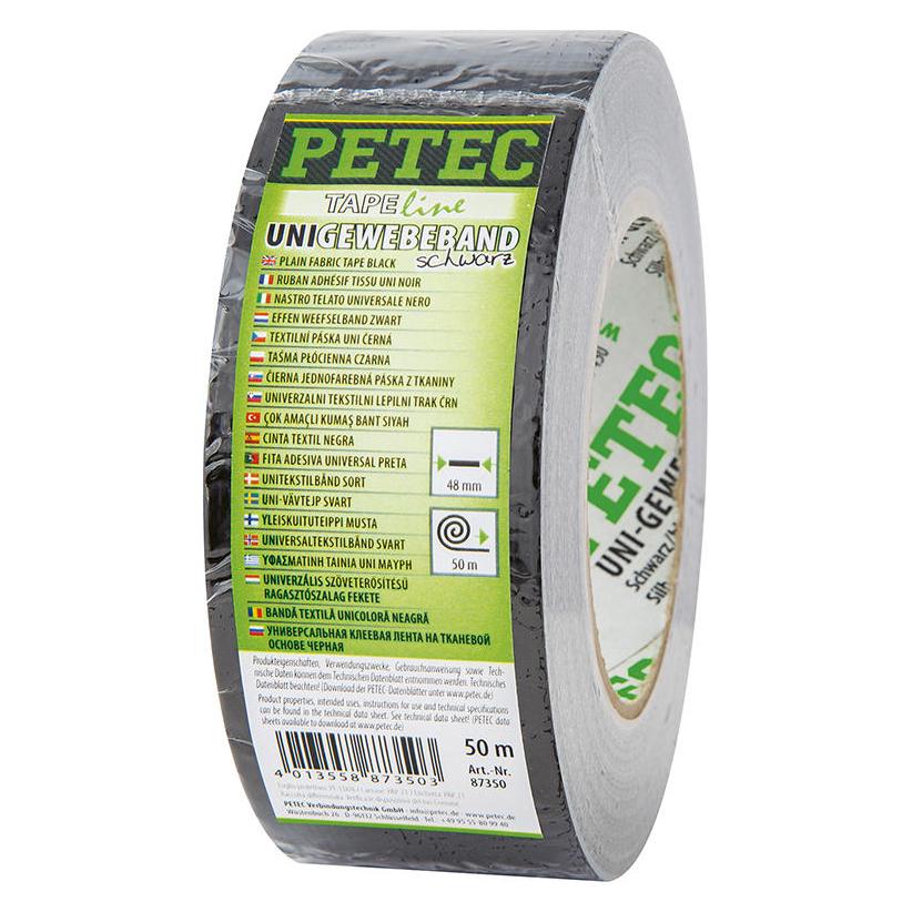 Petec Uni Gewebeband 48mm x 50m schwarz (48 mm) (87350)