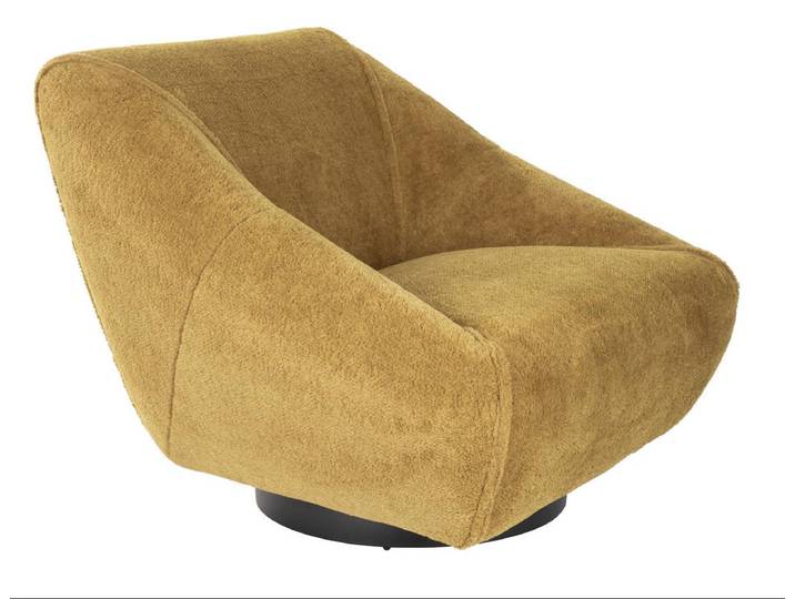 Loungesessel Sylvan - Senfgelb - Bouclé - Luxusbetten24