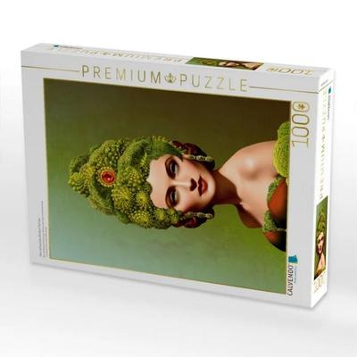 CALVENDO Puzzle Diva mit barocker Brokkoli Perücke | 1000 Teile Lege-Größe 64x48cm Foto-Puzzle für glückliche Stunden