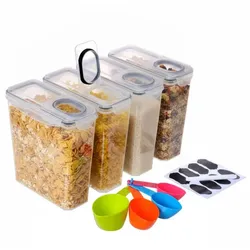 Relaxdays Vorratsdosen Set luftdicht 3,7 Liter Schwarz,Transparent