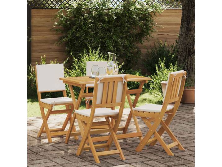 vidaXL Gartenstuhl 4 stk. Cremeweiß Massivholz Akazie