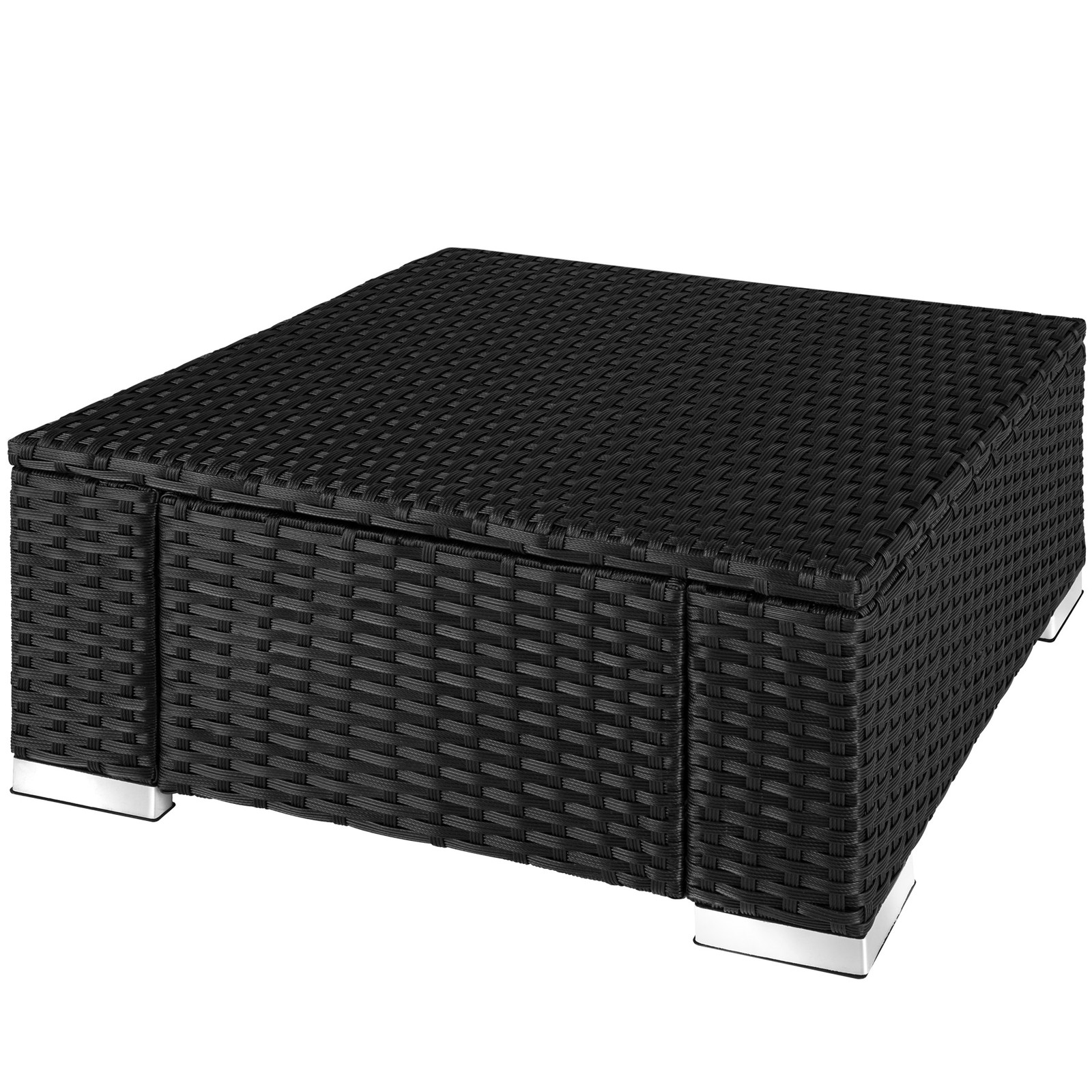 TecTake Wicker hocker zwart / grijs