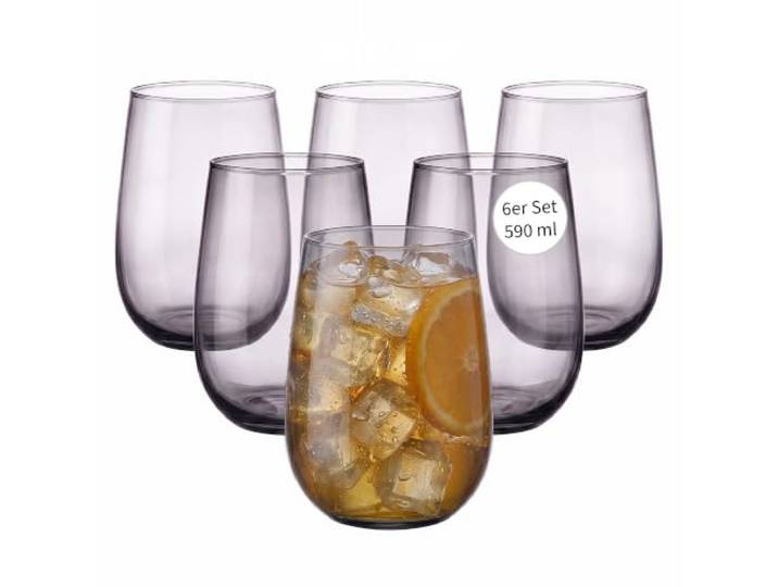 BUTLERS 6er Set Wassergläser 590 ml Glas - CALICO