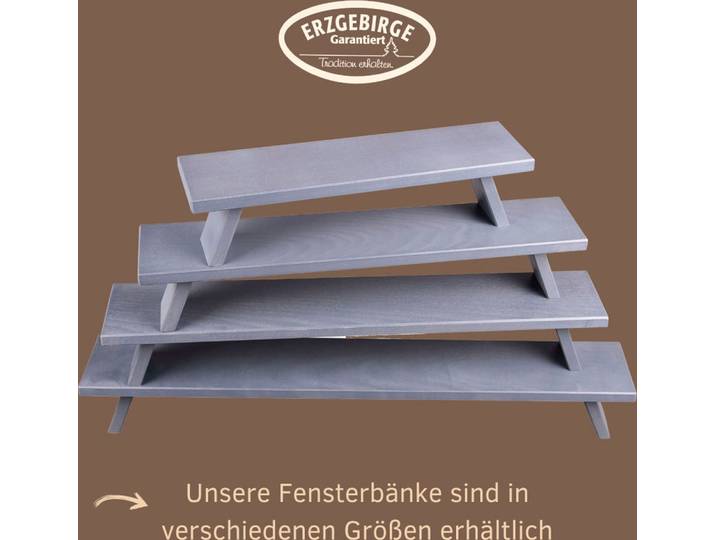 Schwibbogen-Fensterbank WEIGLA Weihnachtsdeko, Made in Germany , grau, B:70cm H:11cm T:7,5cm, Holzwerkstoff, Schwibbögen, Schwibbogen-Fensterbank, aus Buchenholz, Tiefe ca. 7,5 cm
