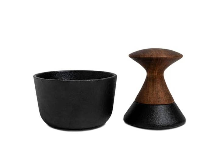 Crushgrind Kiruna Mortier avec pilon Mortier à épices en fonte et bois d'acacia de qualité supérieure Pour hacher les épices sèches et les herbes