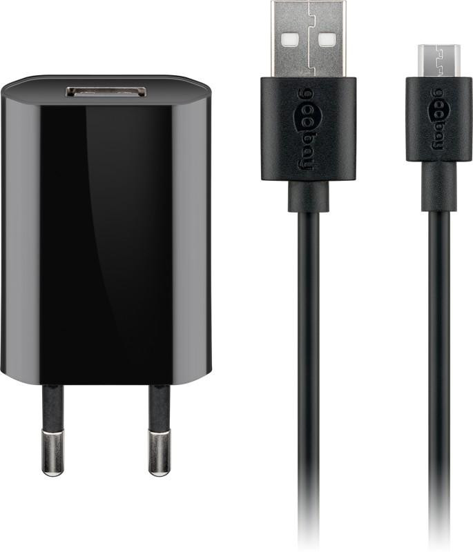 Goobay 44982 Micro-USB laadset 5 W, zwart, 1 meter