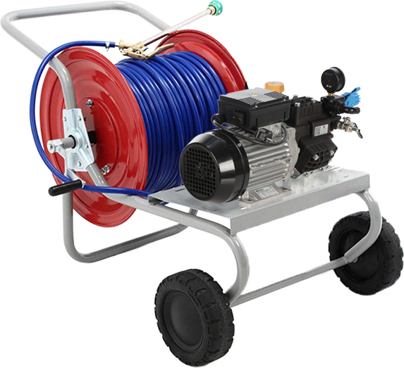AgriEuro TOP-LINE Kit motopompa elettrica da irrorazione con carrello - Bertolini Pumps PA 330.1 VF
