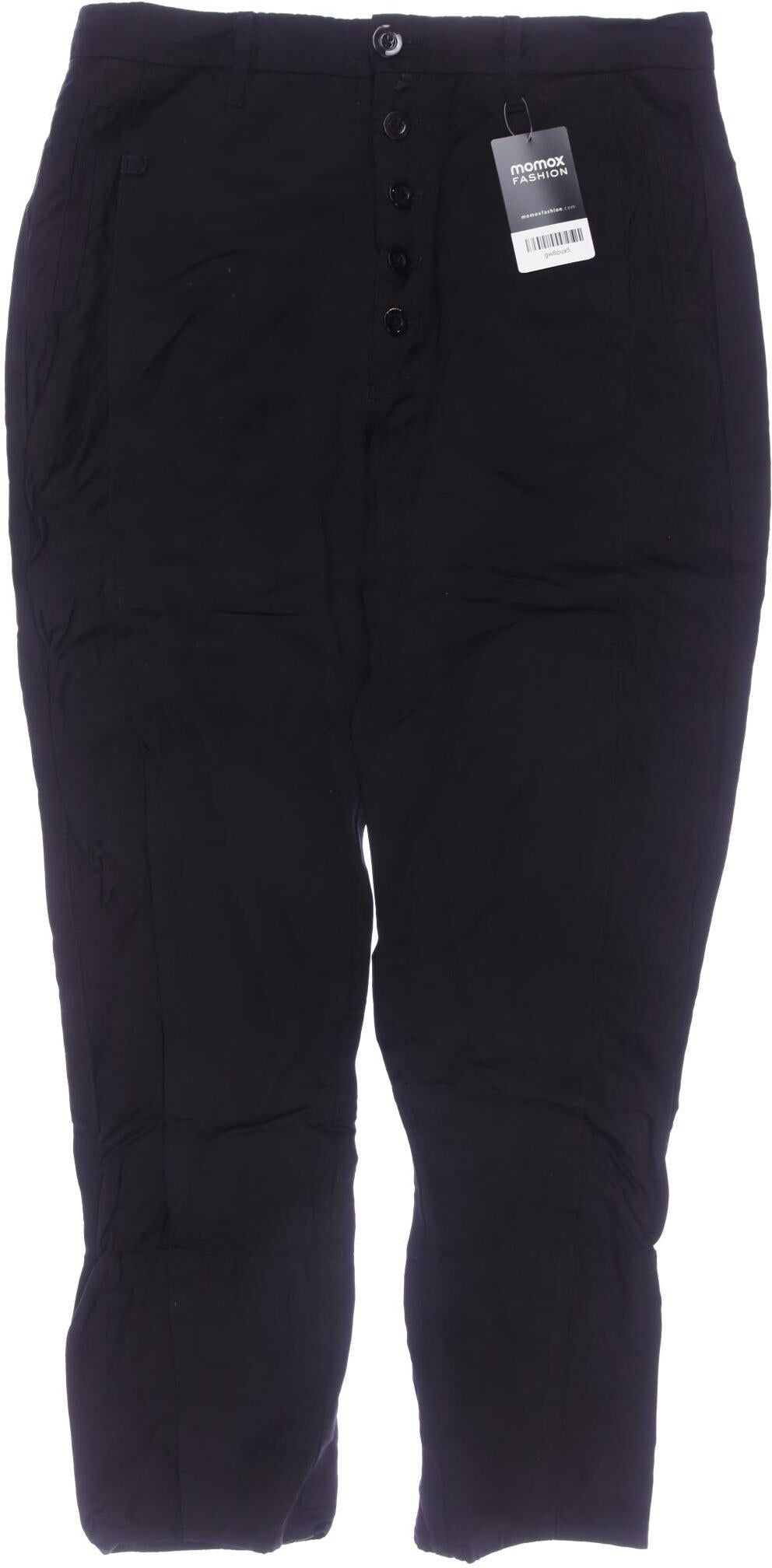 High Damen Stoffhose, Schwarz, Gr. EU 38, Viskose / Baumwolle / Leinen - Second Hand