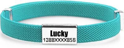 Uplift Treasures Personalized Breakaway Cat Collar With Custom ID Tag lake Blue And Tag