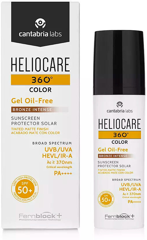Cantabria Labs Heliocare 360° Color crème solaire avec gel colorant sans huile SPF50+ #Bronze intense