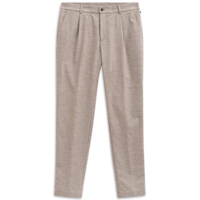 Anzughose BUGATTI "Tapered Fit", Herren, Gr. 56, Normalgrößen, beige (50, beige), 39% Wolle, 33% Polyester, 14% Viskose, 13% Polyamid, 1% Elasthan, unifarben, gerade, unten schmal, Hosen Anzughose, eleganter Wollmix
