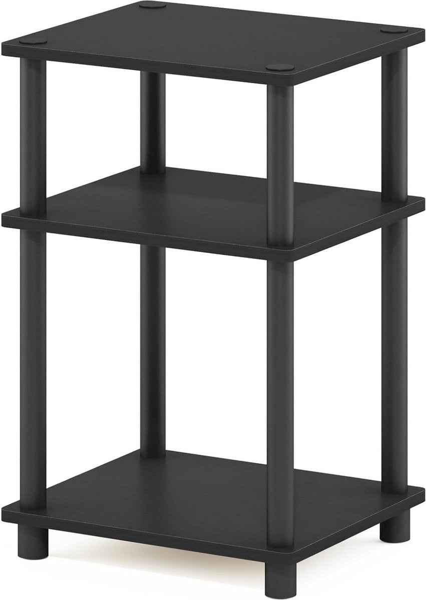 3-Tier Turn-N-Tube bijzettafel Americano/zwart met opbergruimte