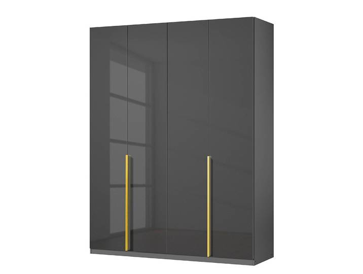 Drehtürenschrank Glam Glas 180cm Grau Comfort Gold