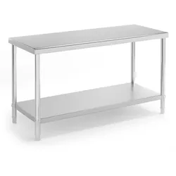 El fumi – Professioneller Edelstahl-Arbeitstisch mit 2 Ablagen, 1000 × 600 × 850 mm