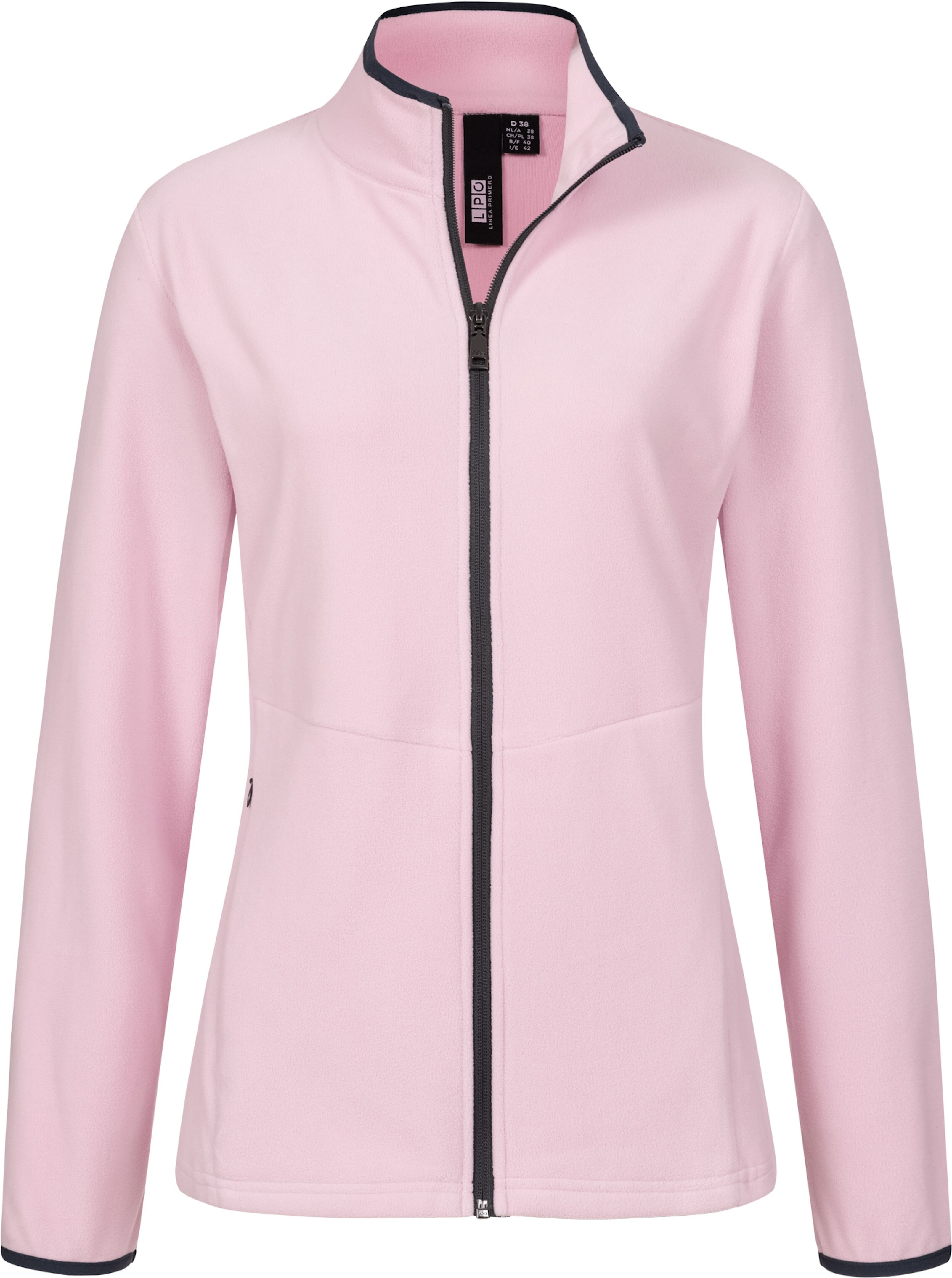 Fleecejacke DEPROC ACTIVE "DECORAH II WOMEN", Damen, Gr. 50 (XL), pink, Fleece, 100% Polyester, tailliert hüftbedeckend, gerader Abschluss kontrastfarben, Jacken Fleecejacke, weiche Fleecejacke in traditioneller Optik pink 50 (XL)
