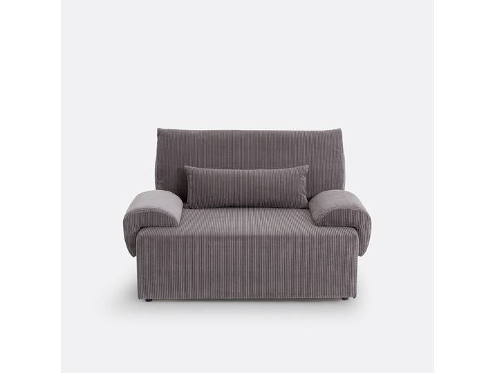 LA REDOUTE Canapé convertible avec coffre, 2 places, velours côtelé moyennes côtes,MAONA Gris Anthracite