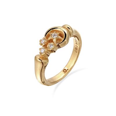 Silberring ELLI PREMIUM "Ring Mond Sterne Topas Weiß 925 Sterling Silber" Gr. 58, gold, Fingerringe, Damen, 58, Silber 925 (Sterlingsilber), Silberring