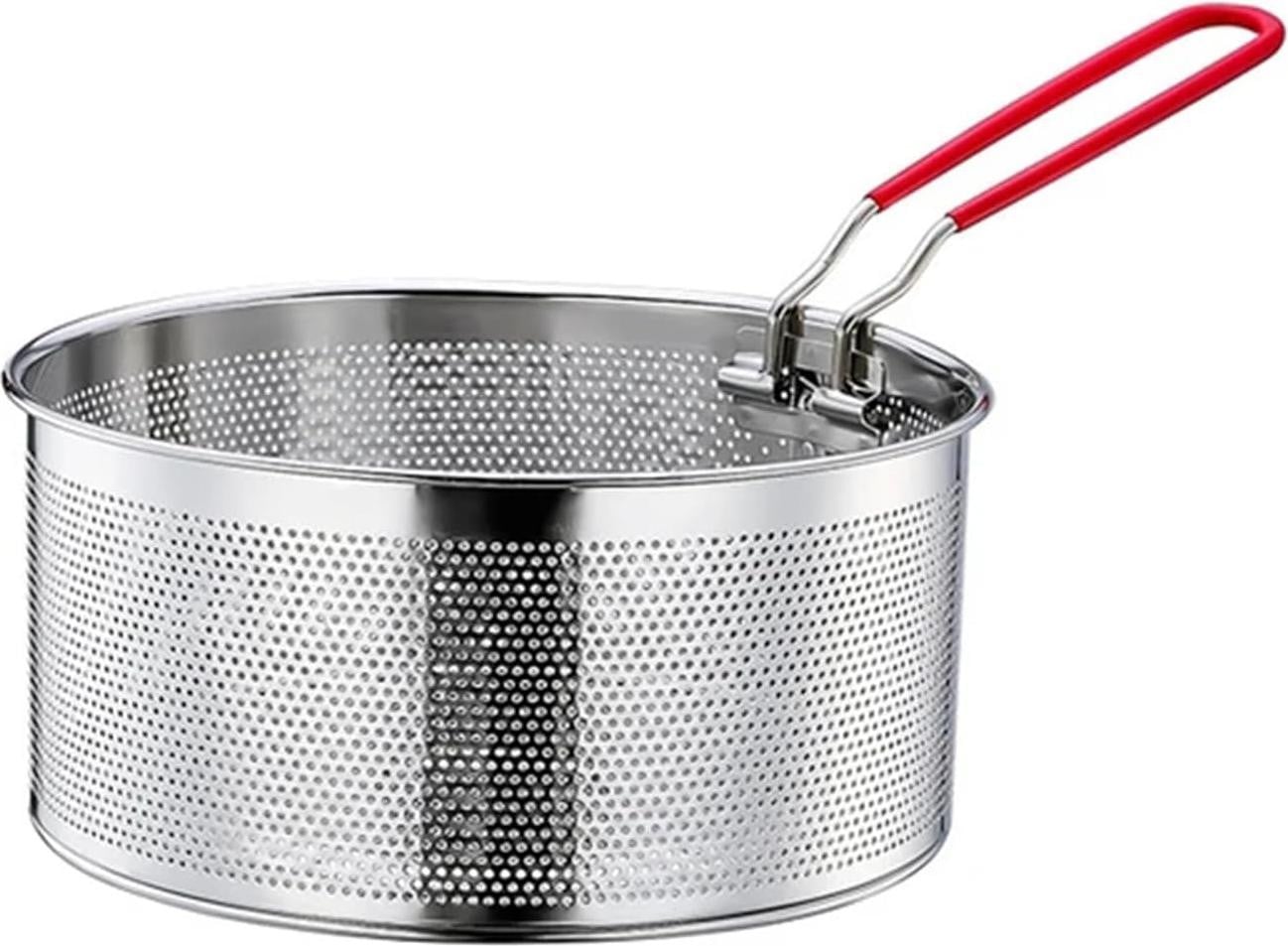 Merkloze RVS frituurmand met handgreep, 20 cm, voor friet