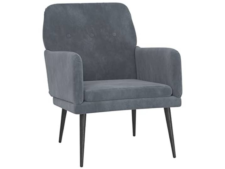 GHVBNMF Relaxsessel Samt Dunkelgrau Polstersessel 62x79x79 cm Eleganter Fernsehsessel aus weichem Samt mit Metallgestell für Wohnzimmer, Schlafzimmer und Lese-Ecke.