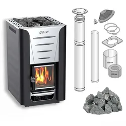 Harvia 20 Pro Deutschland Set Inkl, Steine Und Schornsteinsystem Harvia WHP1500M Schwarz