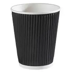 500x DUNI Triple Wall Becher 24 cl Schwarz