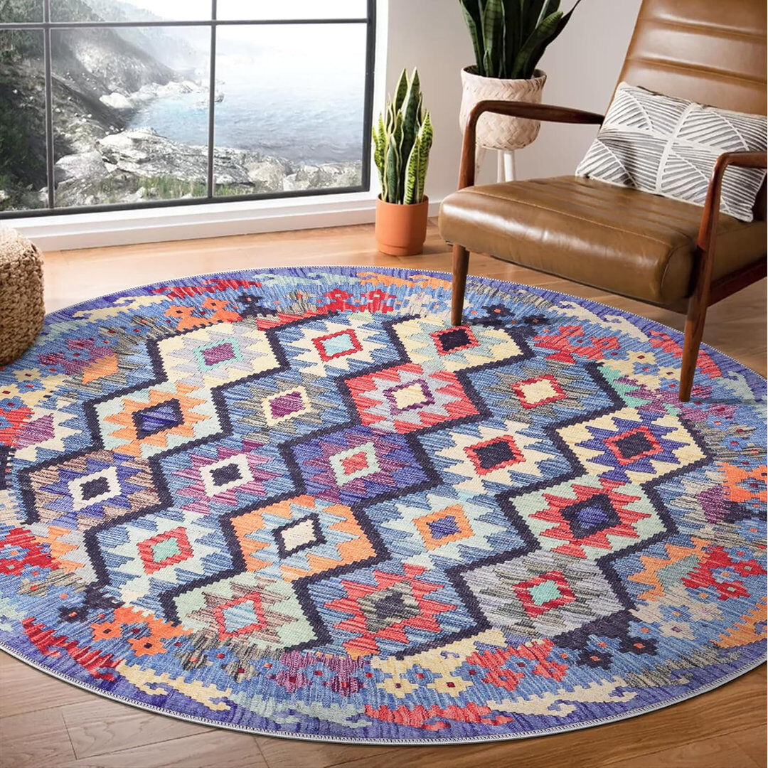 Natur Pur Rectangle Area Rug Modern Non Slip Mat Large Entryway Rugs Washable Carpet Pad for Bedroom 1314 Multicolor Round 160 x 160 cm