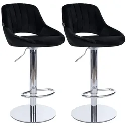 2er Set Barhocker Milet Chrom mit extra schweren Standfüßen