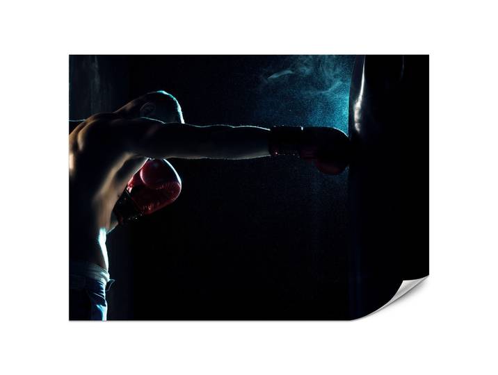 FOTOTAPETE für Jugendzimmer Muskelboxer Training Handschuhe Action 200x140